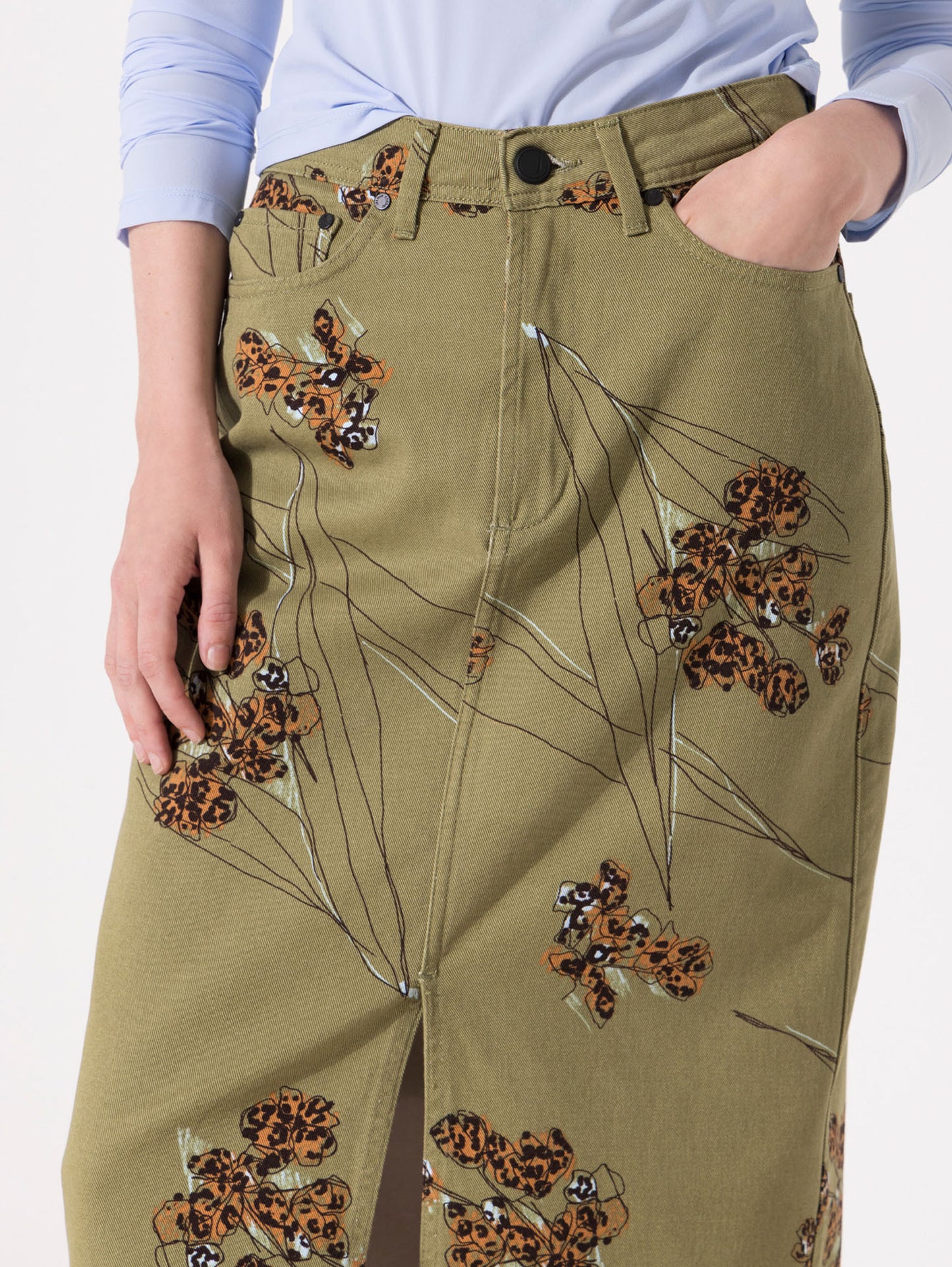 Falda Leaves Midi