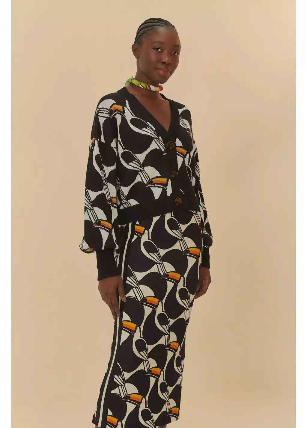 Cardigan Tricot Jacquard Copatucano