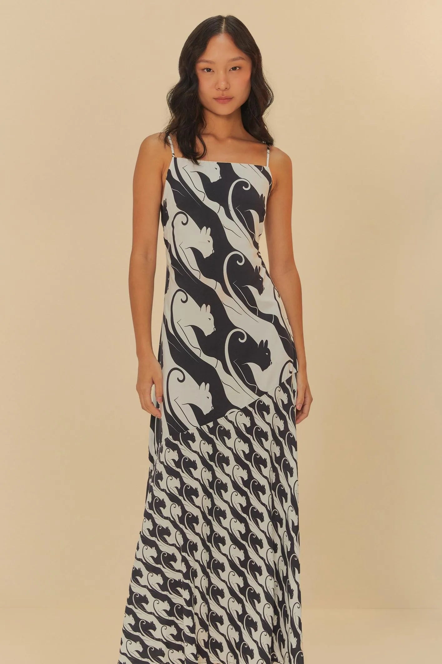 Vestido Estampado Panteras FARM RIO MIDI VESTIDOS Malva CO