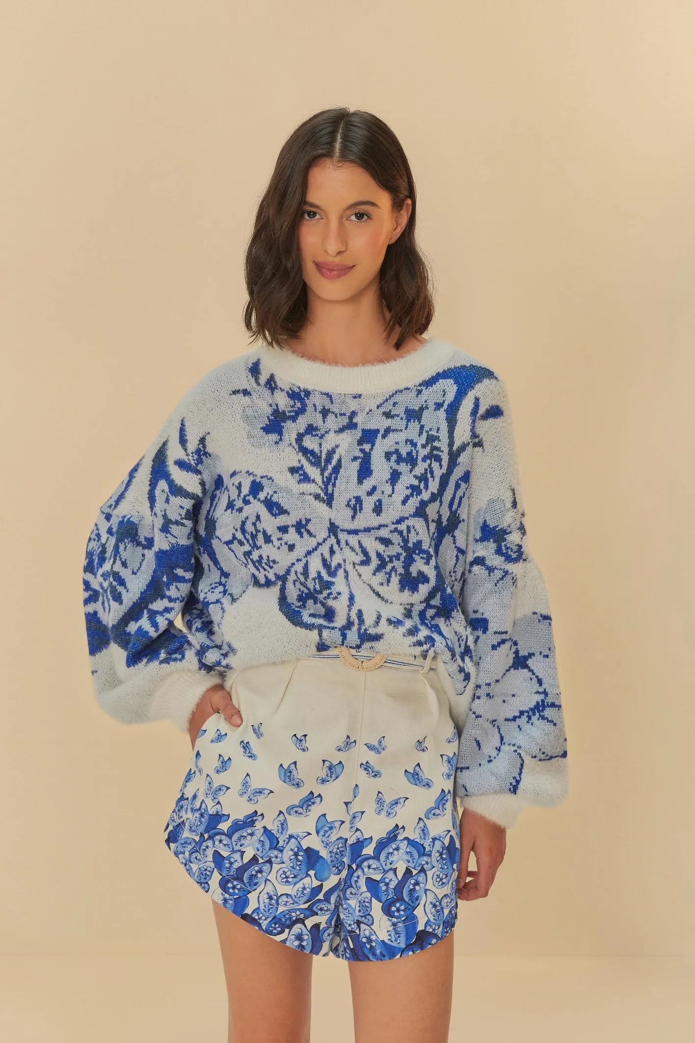 Short Sarja Voo De Porcelana