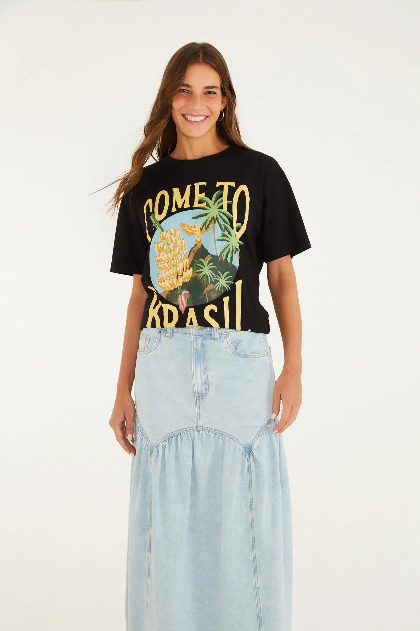 Falda Jeans Franzida