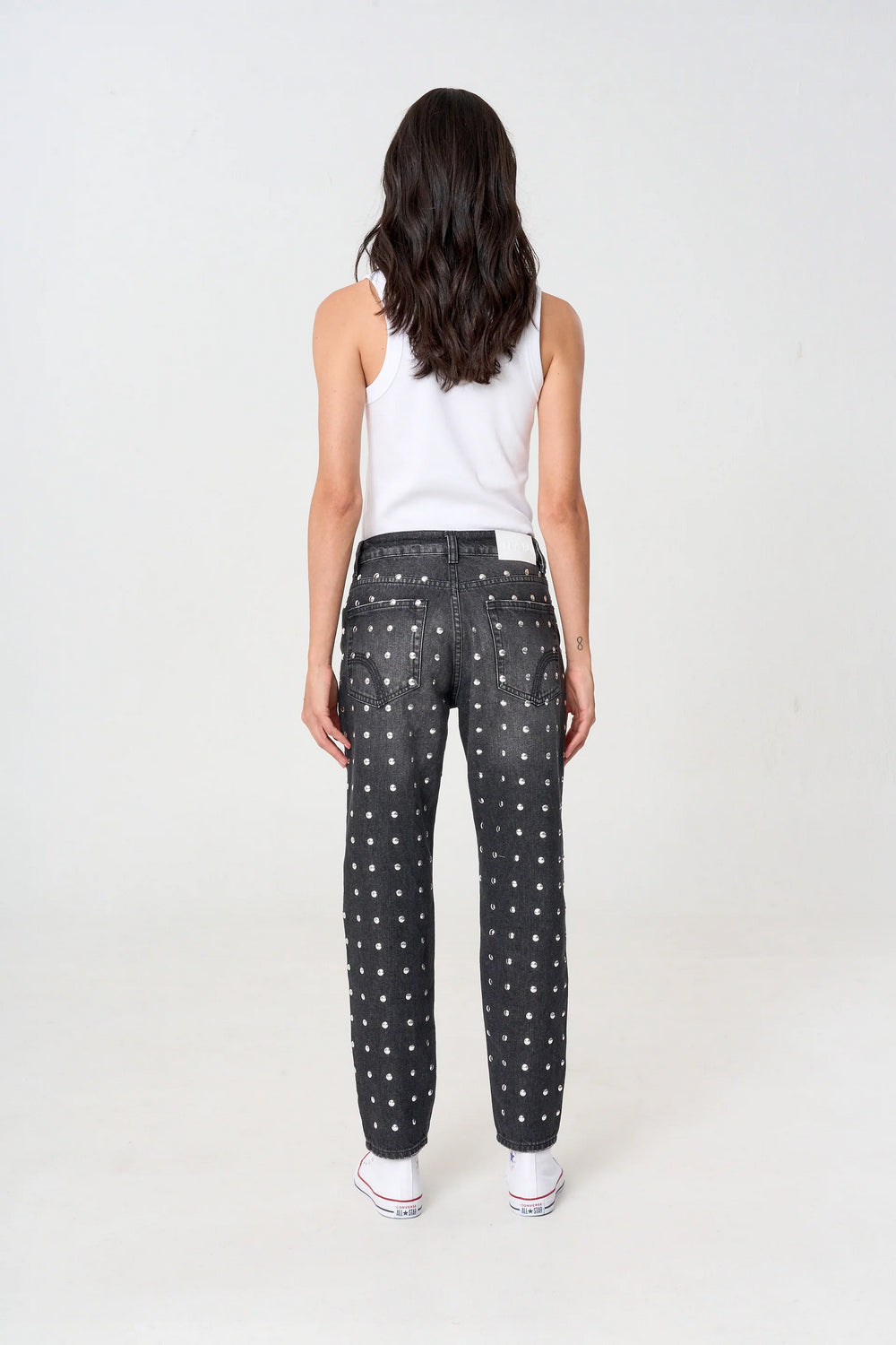 Jean Mom Negro Taches Total