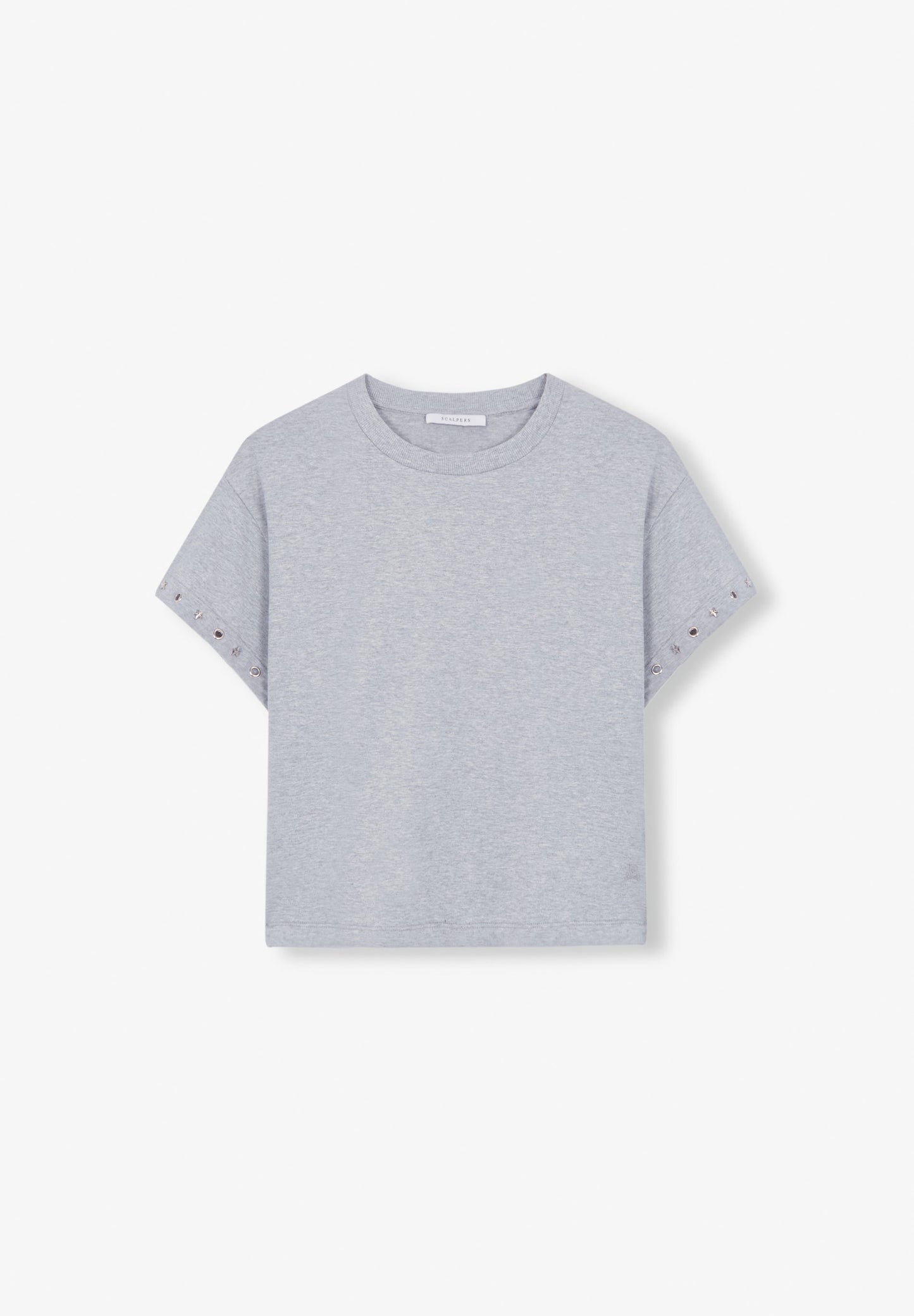 T-Shirt Eyelet Tee Grey Melange L