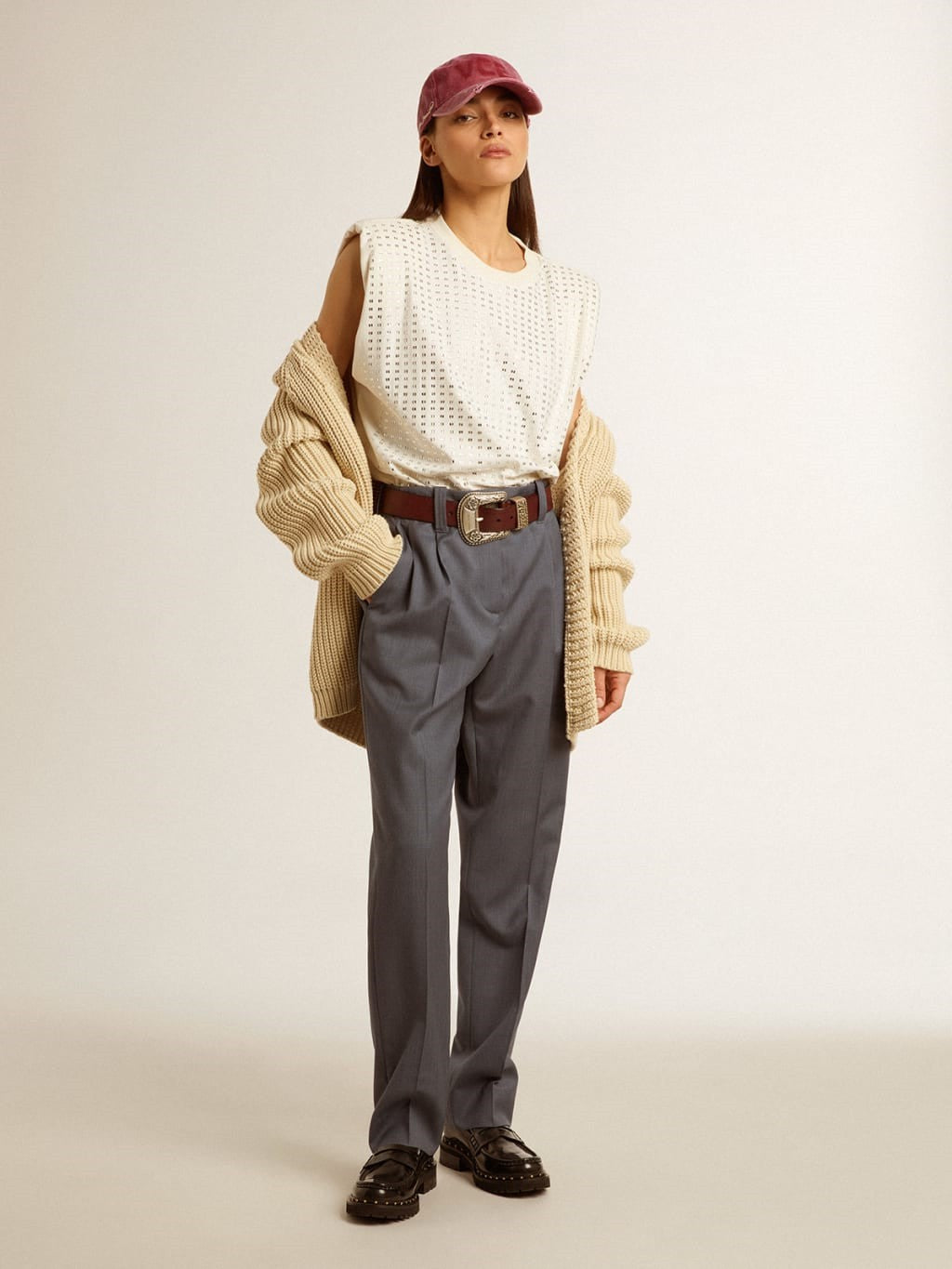 T-Shirt Golden Goose Mujer Sleeveless Padded Shoulder