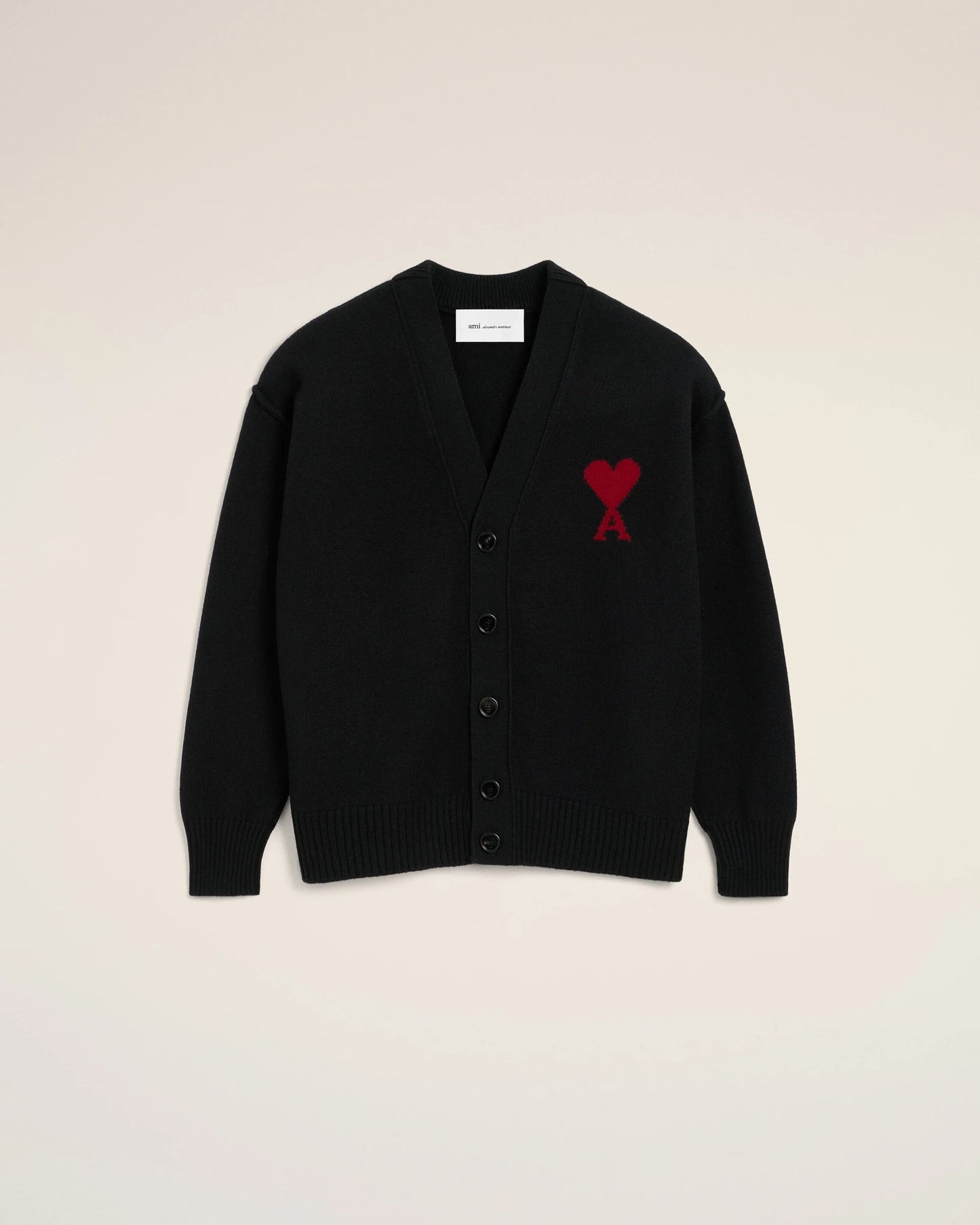 Cárdigan De Lana Negra Con Detalles Contrastantes De Ami De Coeur CHAQUETAS Malva CO