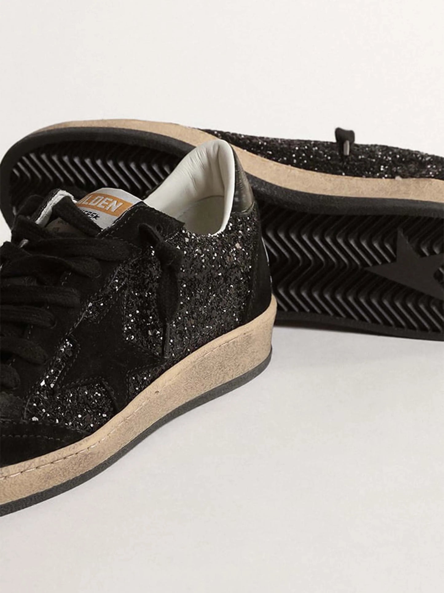 Tenis Golden Goose Ballstar Glitter Tongue Suede Mujer