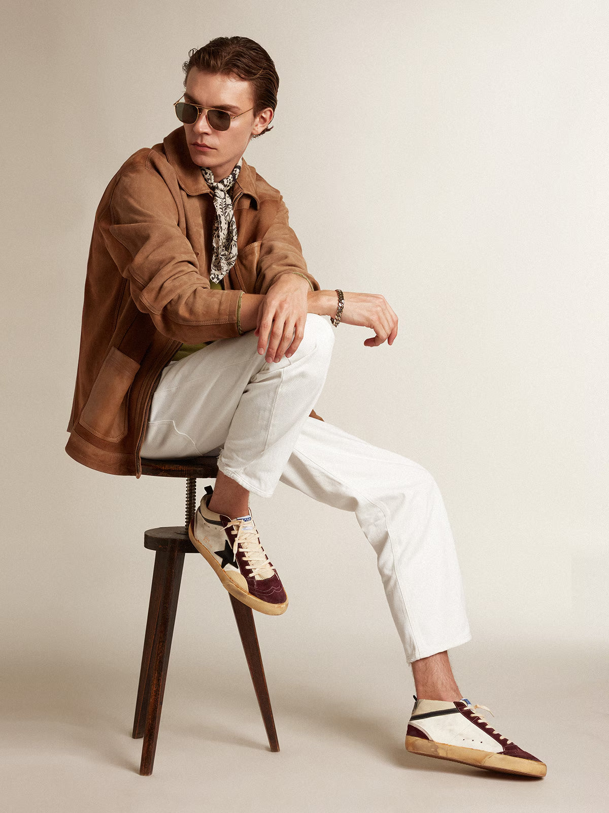 Tenis Golden Goose Mid Star Nappa And Nylon Hombre