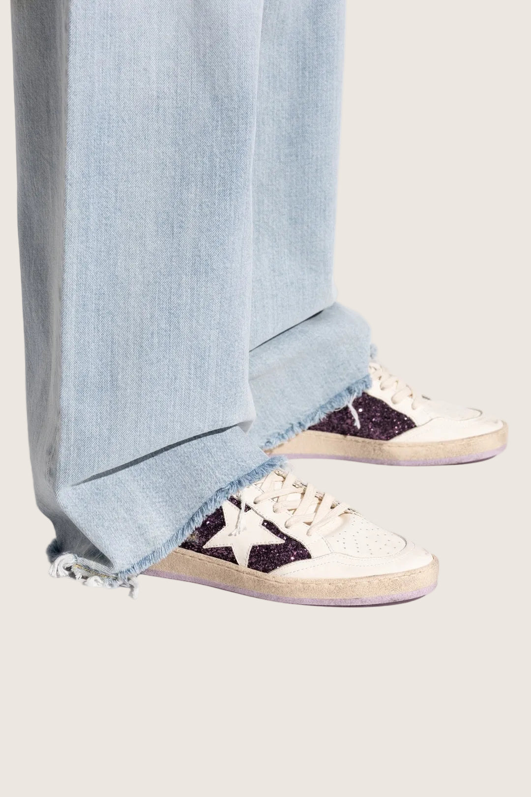 Tenis Golden Goose Ballstar Glitter Leather Star Mujer GOLDEN GOOSE TENIS Malva CO