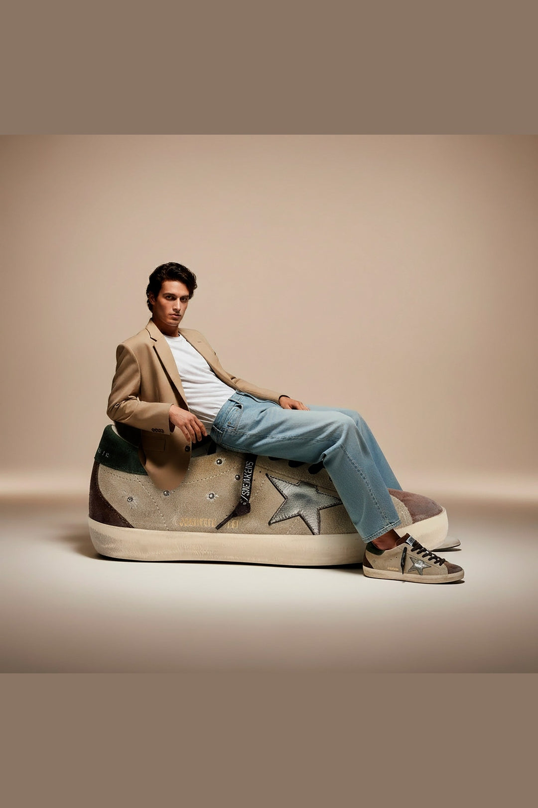 Tenis Golden Goose Super Star Suede Embroidery Laminated Star Hombre