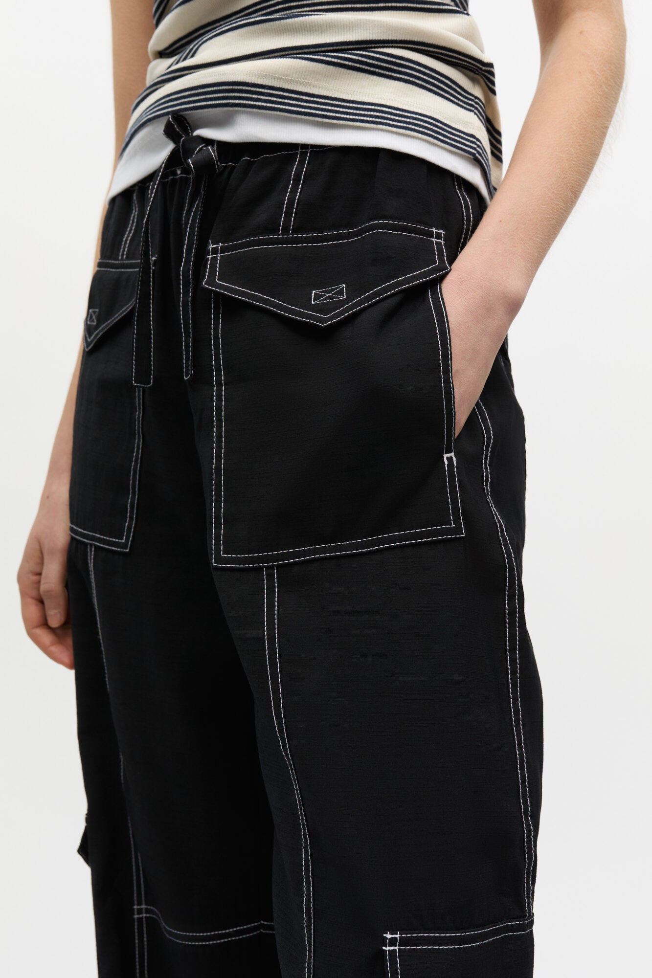 Pantalón Light Slub GANNI PANTALONES Malva CO