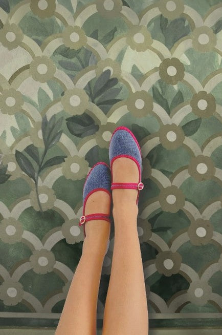 Balleta Mary Jane Linen Fiorenza FLABELUS BALLERINAS Malva CO