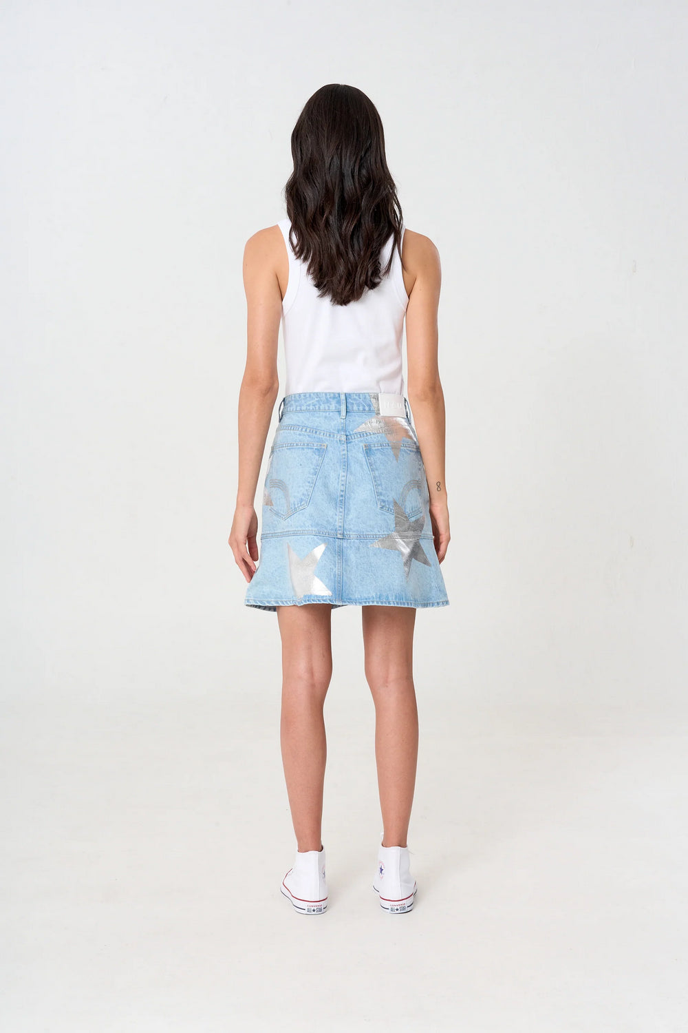 Falda Estrellas Plateadas