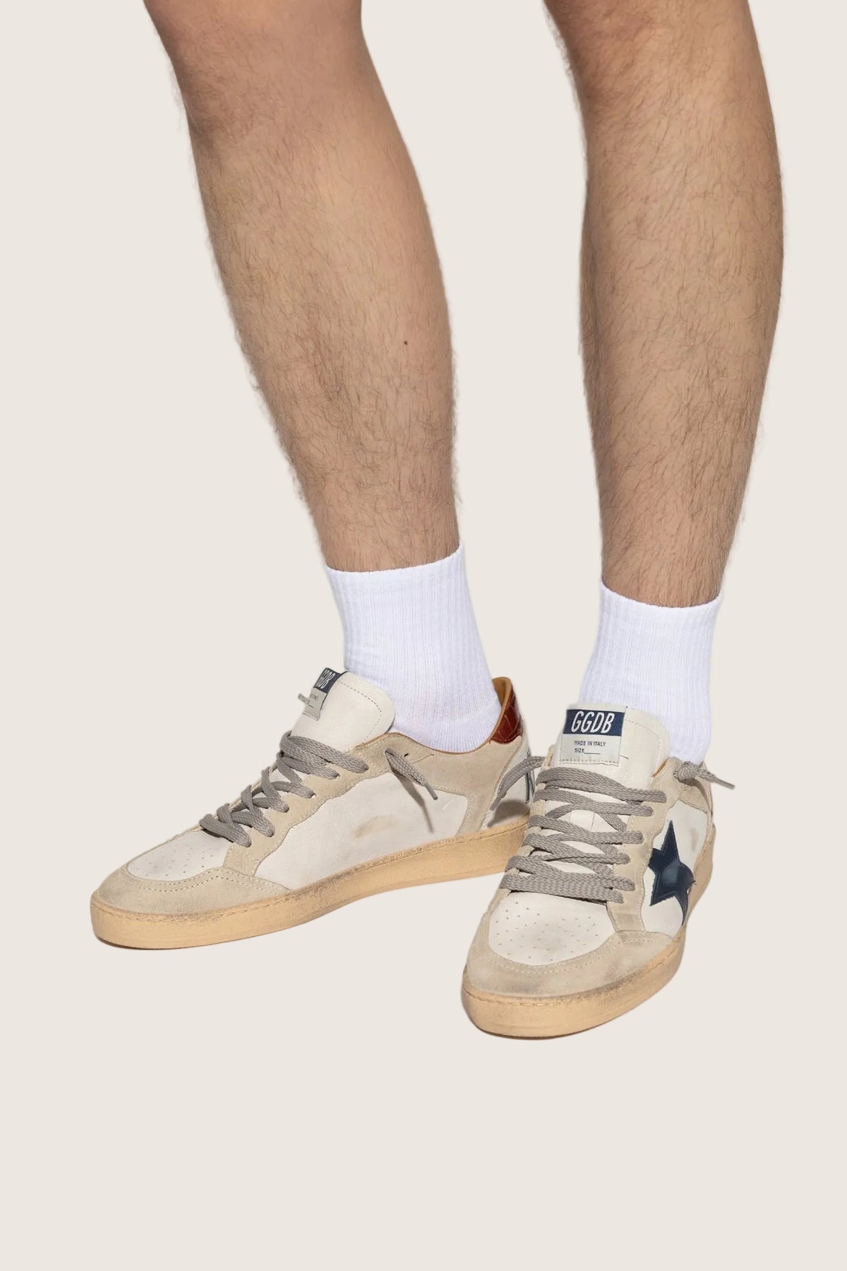 Tenis Golden Goose Ballstar Leather Suede Printed Leather Heel Hombre