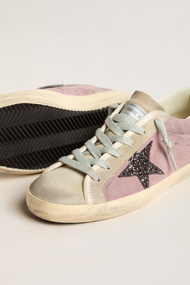 Tenis Golden Goose Super Star Suede Glitter Star Mujer