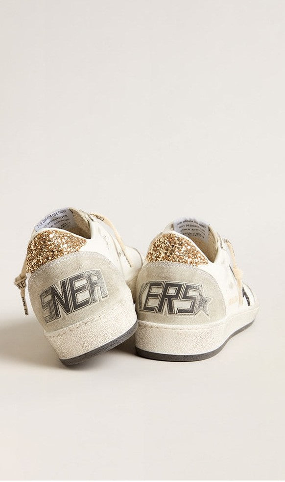 Tenis Golden Goose Ballstar Leather Glitter Star Suede Spur Mujer GOLDEN GOOSE CALZADO Malva CO