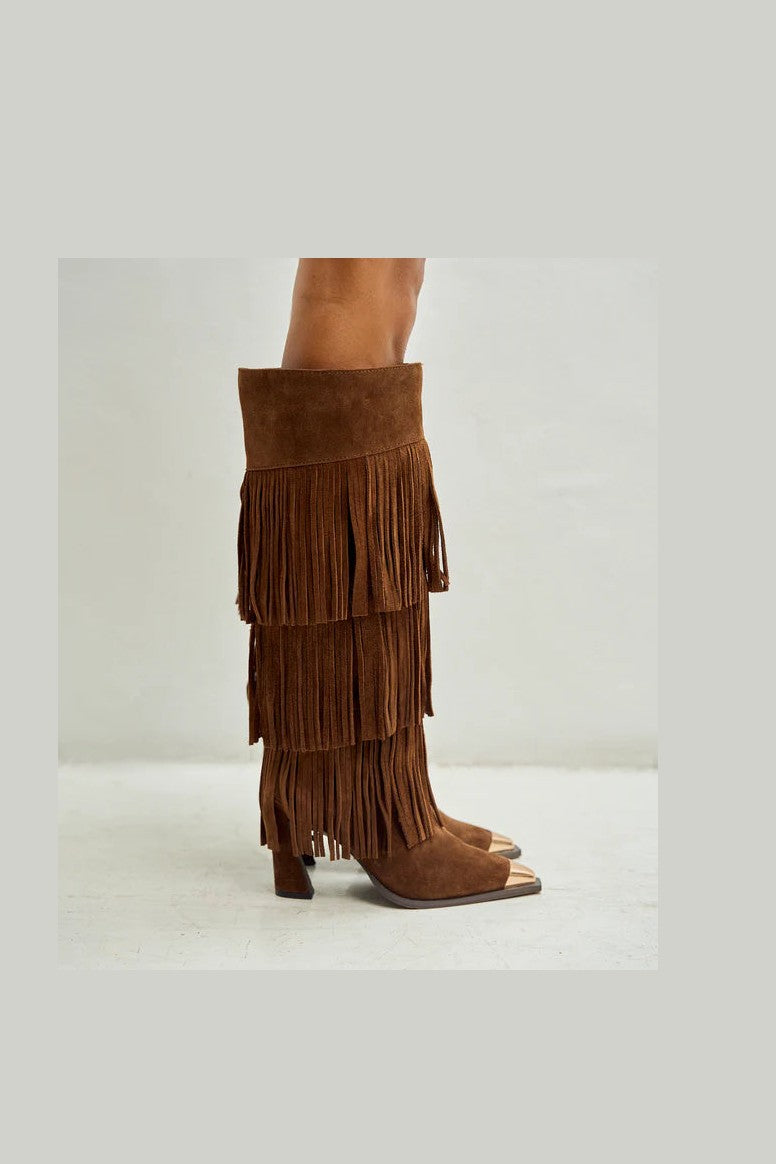 Bota Cubierta De Flecos