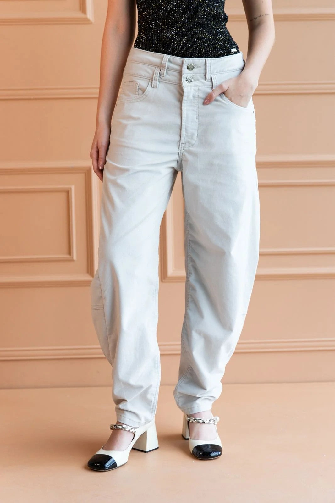 Jean Balloon Velvet Ivory