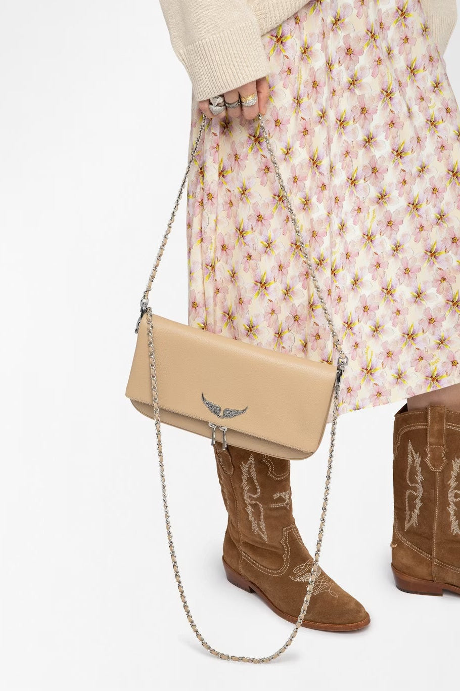 Bolso Rock Grained Leather ZADIG ET VOLTAIRE BOLSOS Y CARTERAS Malva CO