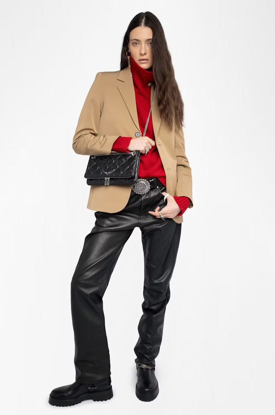 Bolso Rock Ii Quilted Monogram ZADIG ET VOLTAIRE BOLSOS Y CARTERAS Malva CO