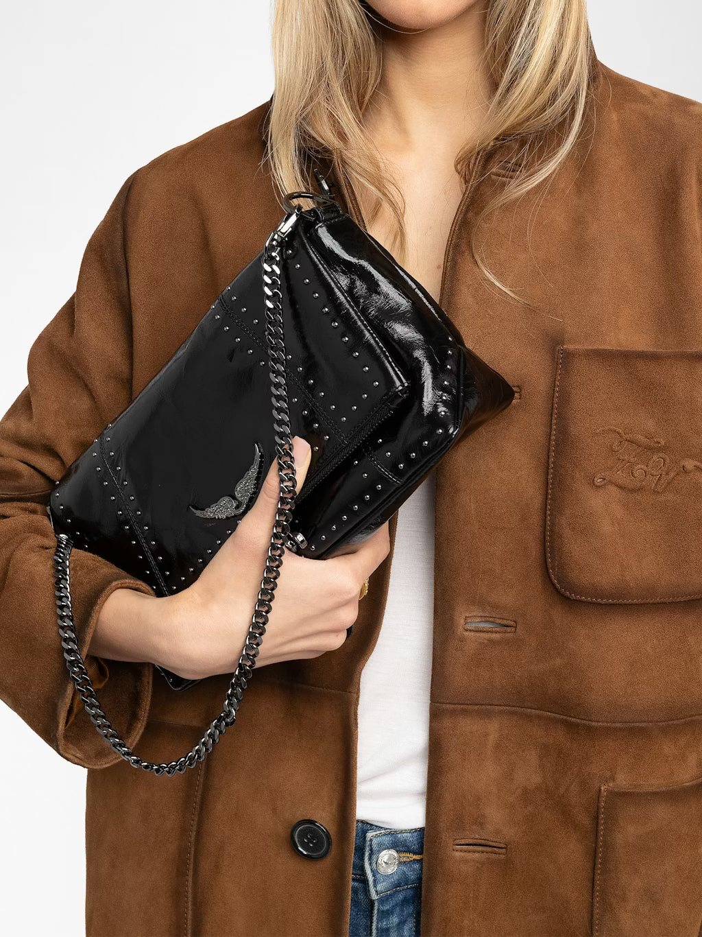 Bolso Rocky Ii Vintage Patent Studs