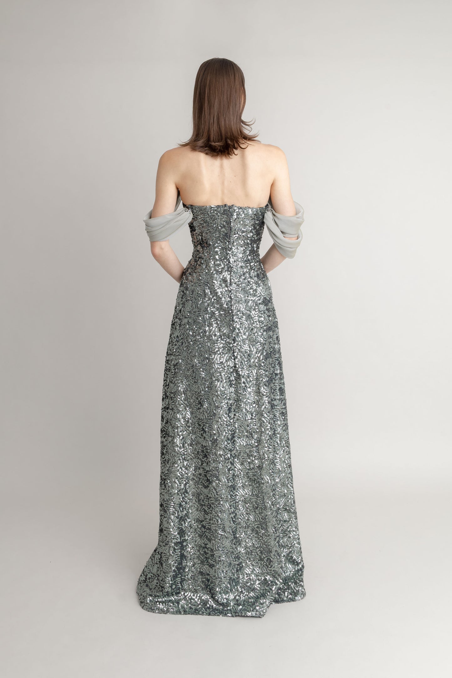 Maxi Vestido Plomo Verde JORGE DUQUE MAXI VESTIDOS Malva CO