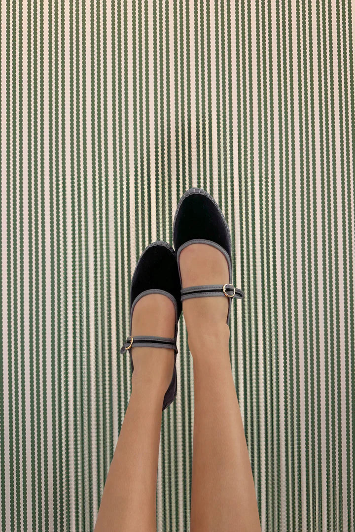 Balleta Mary Jane Velvet Blanca