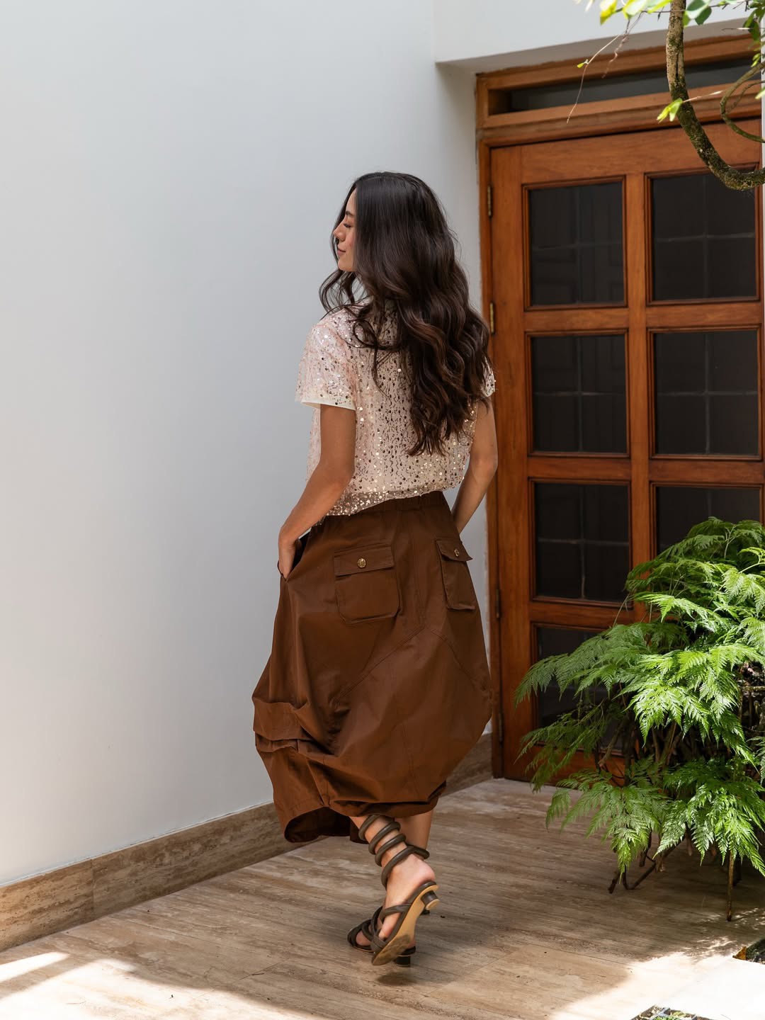 Midi Falda Breeze Mocca