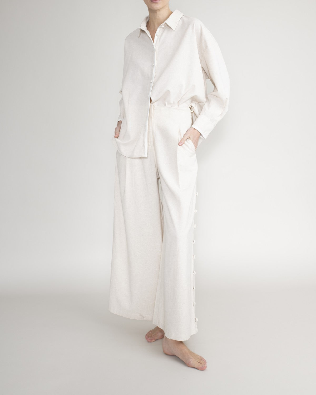 Camisa Con Botones Forrados