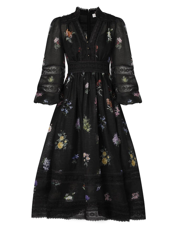 Vestido Natura V Neck Lace ZIMMERMANN MIDI VESTIDOS Malva CO