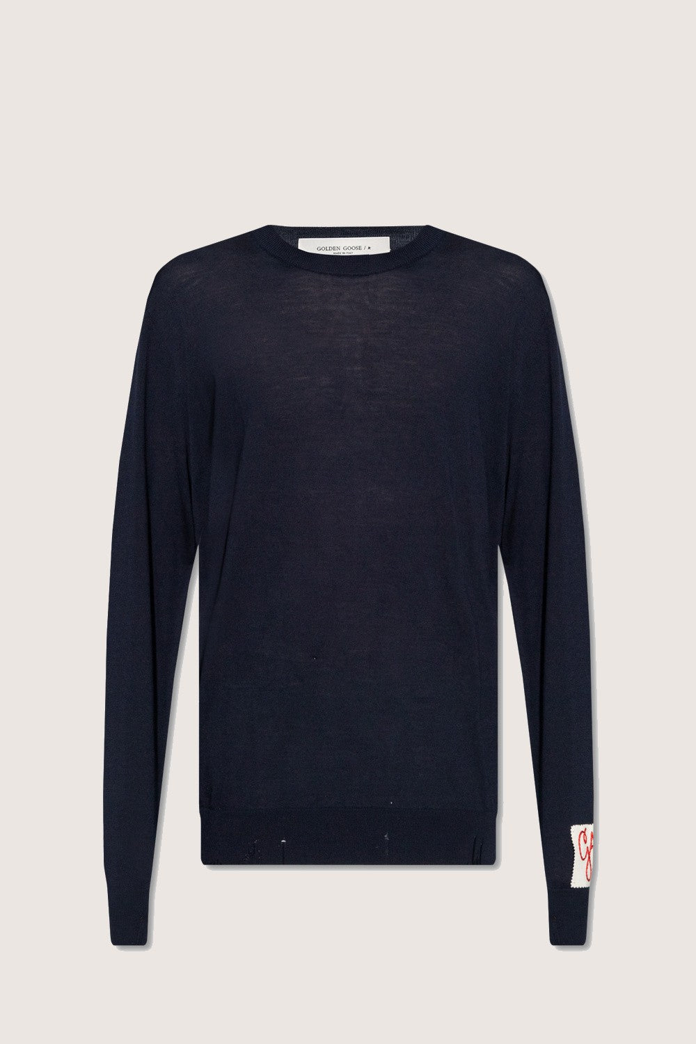 Sweater Golden Knit Crew Neck Light Wool
