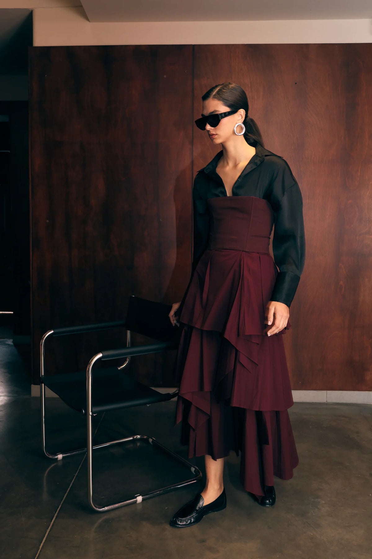 Maxi Falda De Volantes Poplin