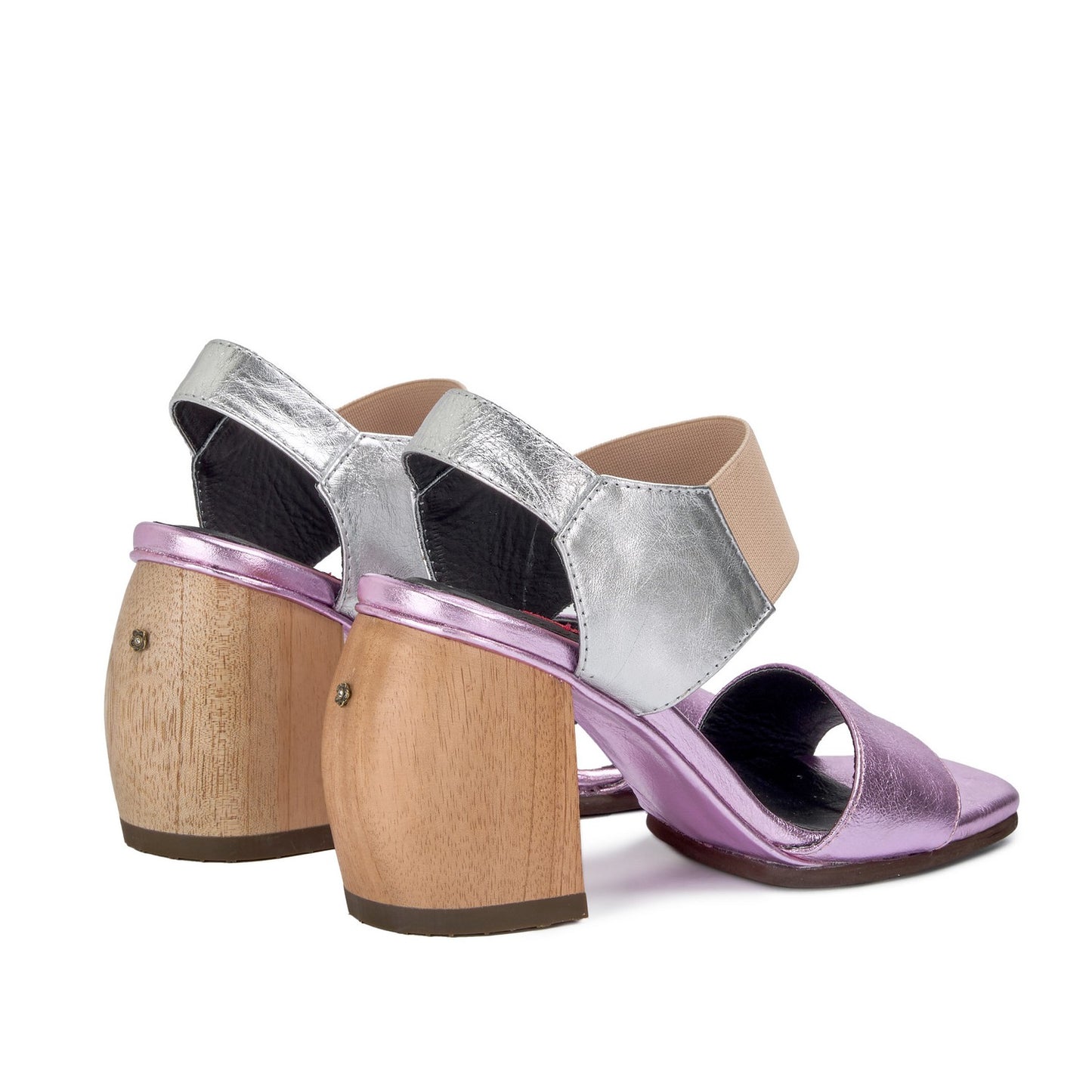 Sandalia Letrista Rosado Plata