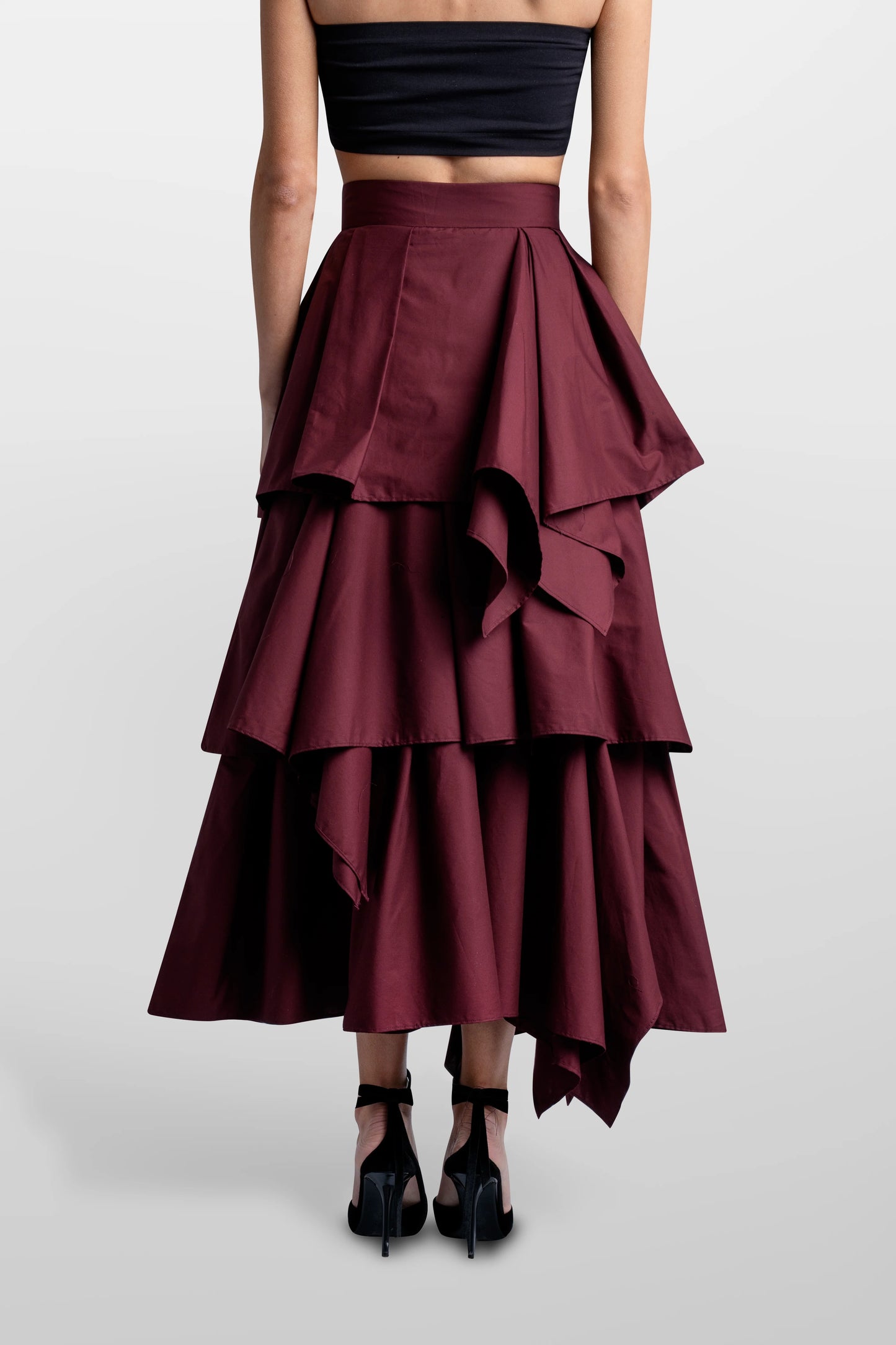 Maxi Falda De Volantes Poplin