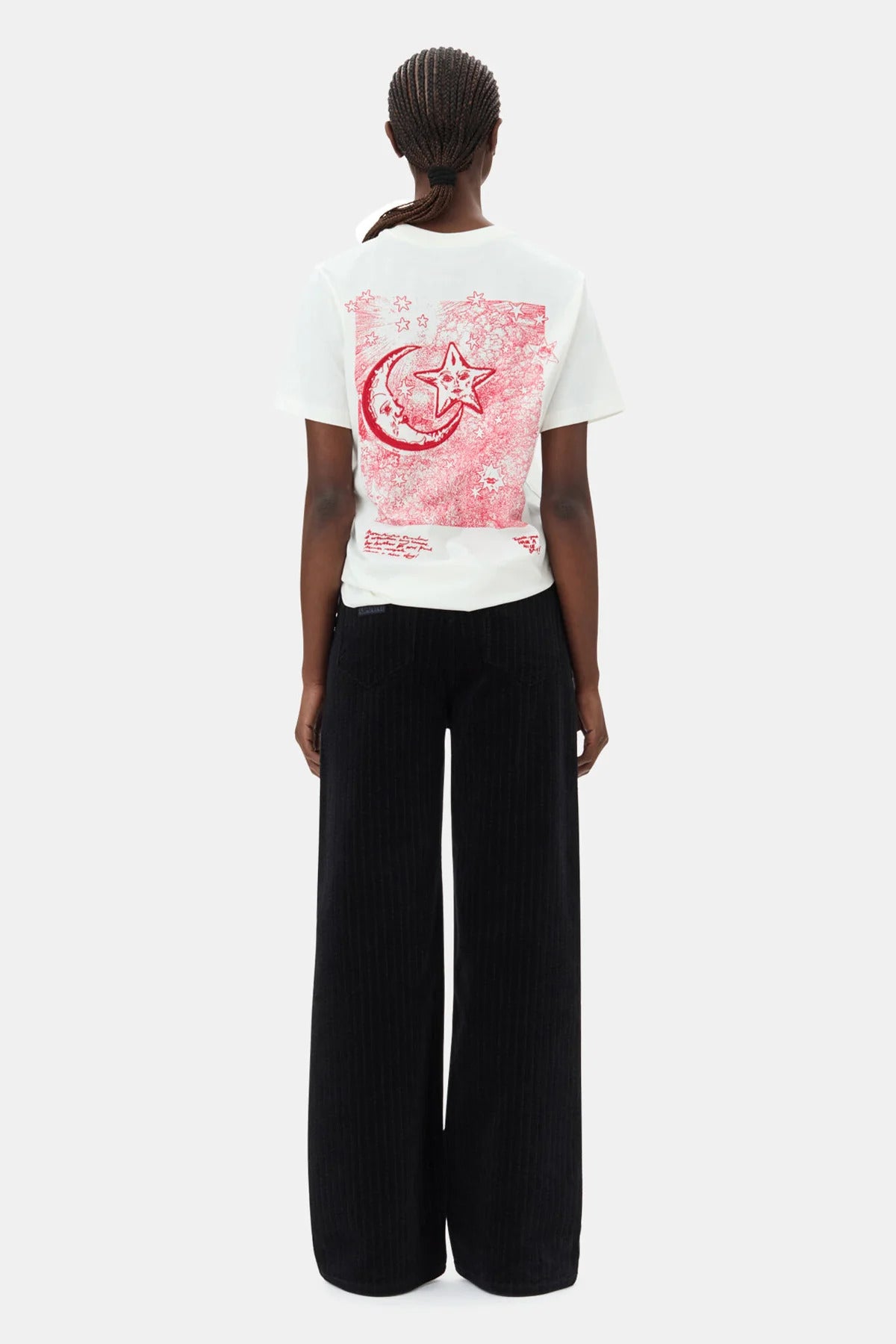 T-Shirt Básica Holgada con Póster Celestial