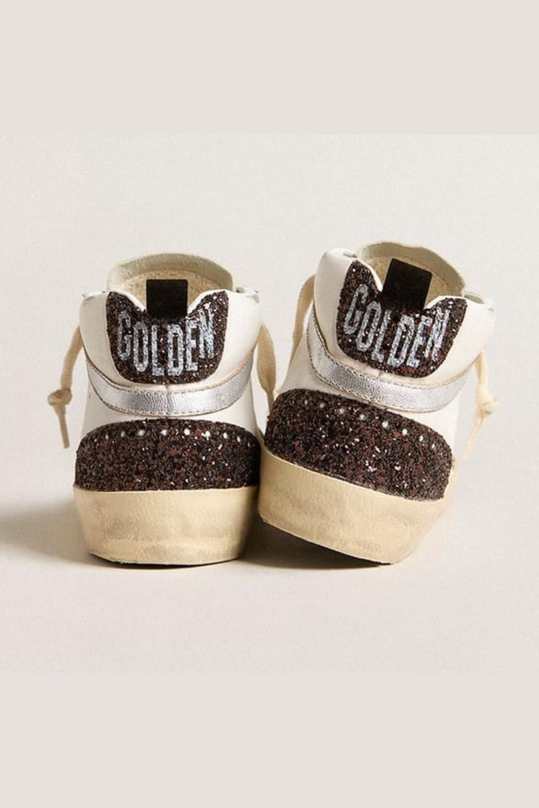 Tenis Golden Goose Mujer Mid Star Leather Upper And Toe Glitter Star