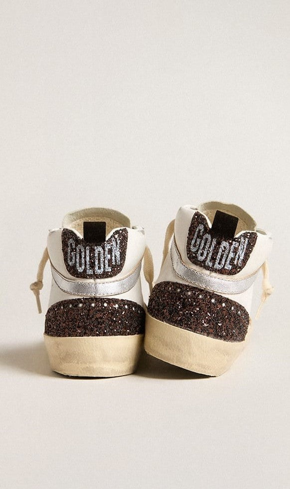 Tenis Golden Goose Mujer Mid Star Leather Upper And Toe Glitter Star GOLDEN GOOSE CALZADO Malva CO