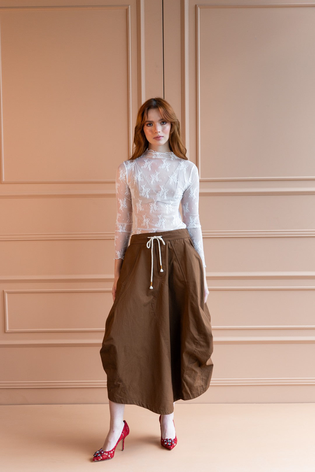 T-Shirt Manga Larga Mesh Flower