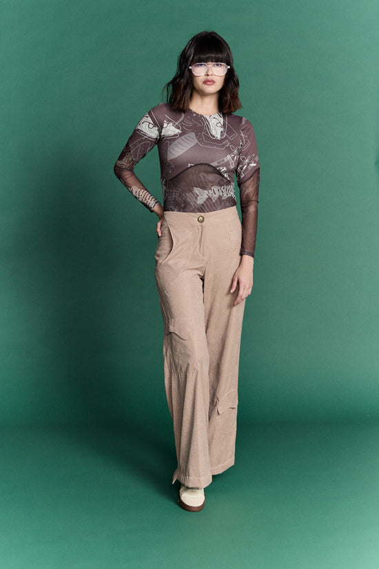 Pantalón Trapezoida Tan