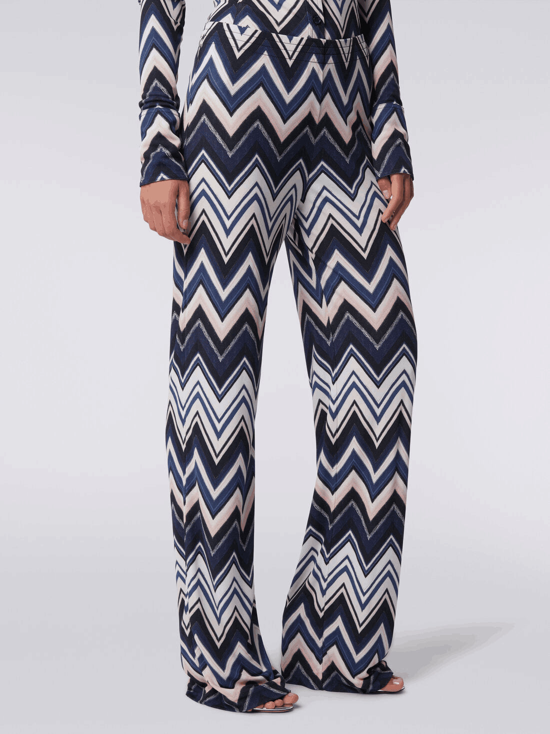 Pantalones De Viscosa Con Estampado Zigzag