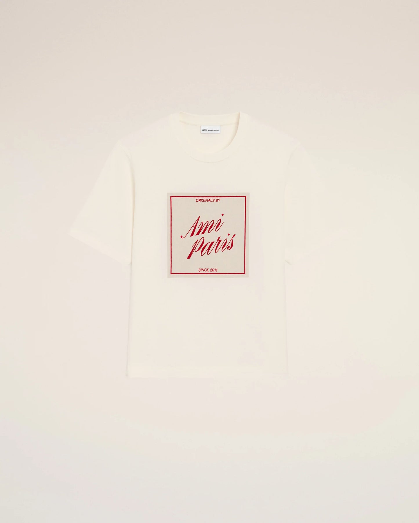 T-Shirt Blanca De Algodón Con Estampado Ami Paris Heritage T-SHIRT Malva CO