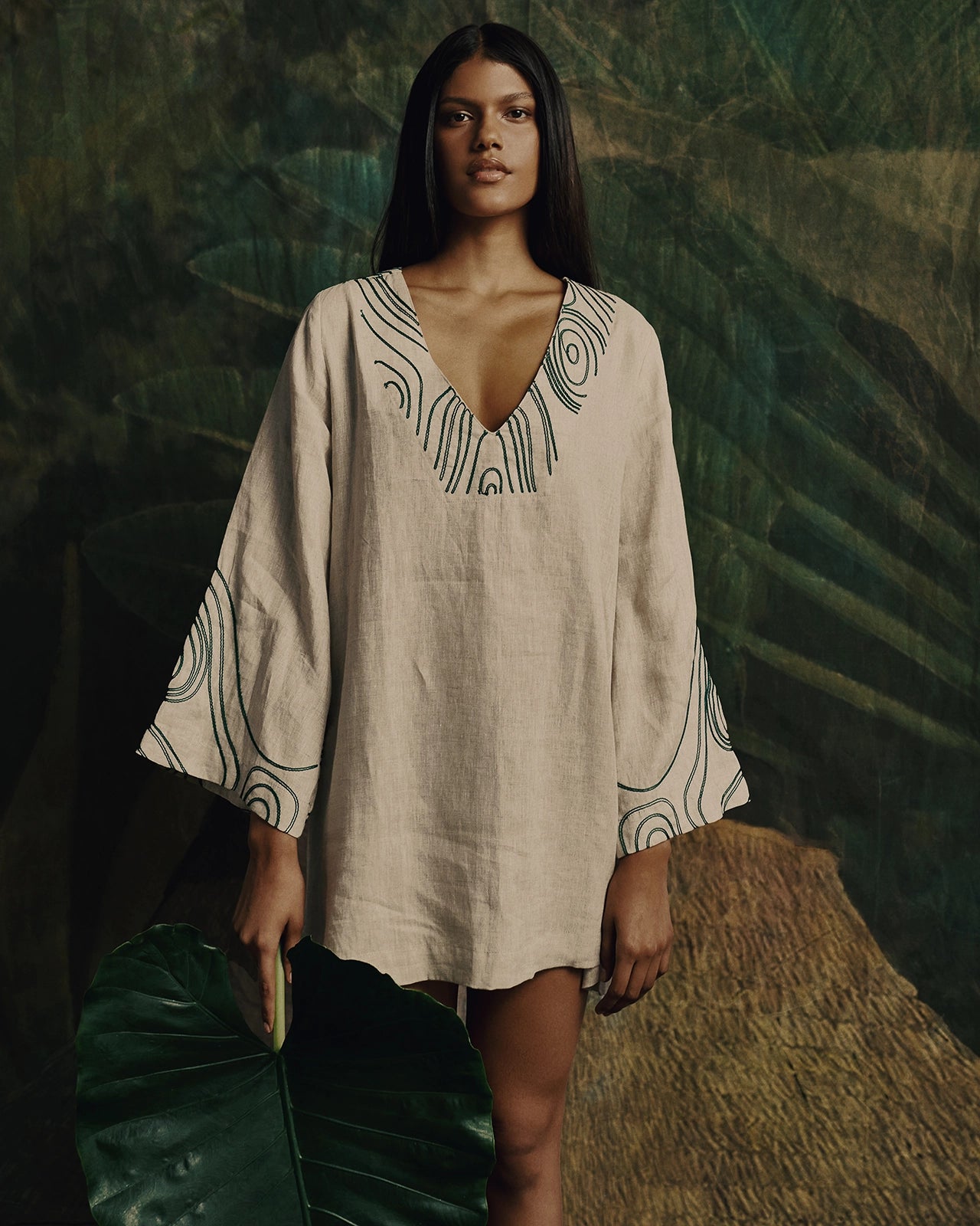 Túnica Bordado Laberinto "Herencia Verde"