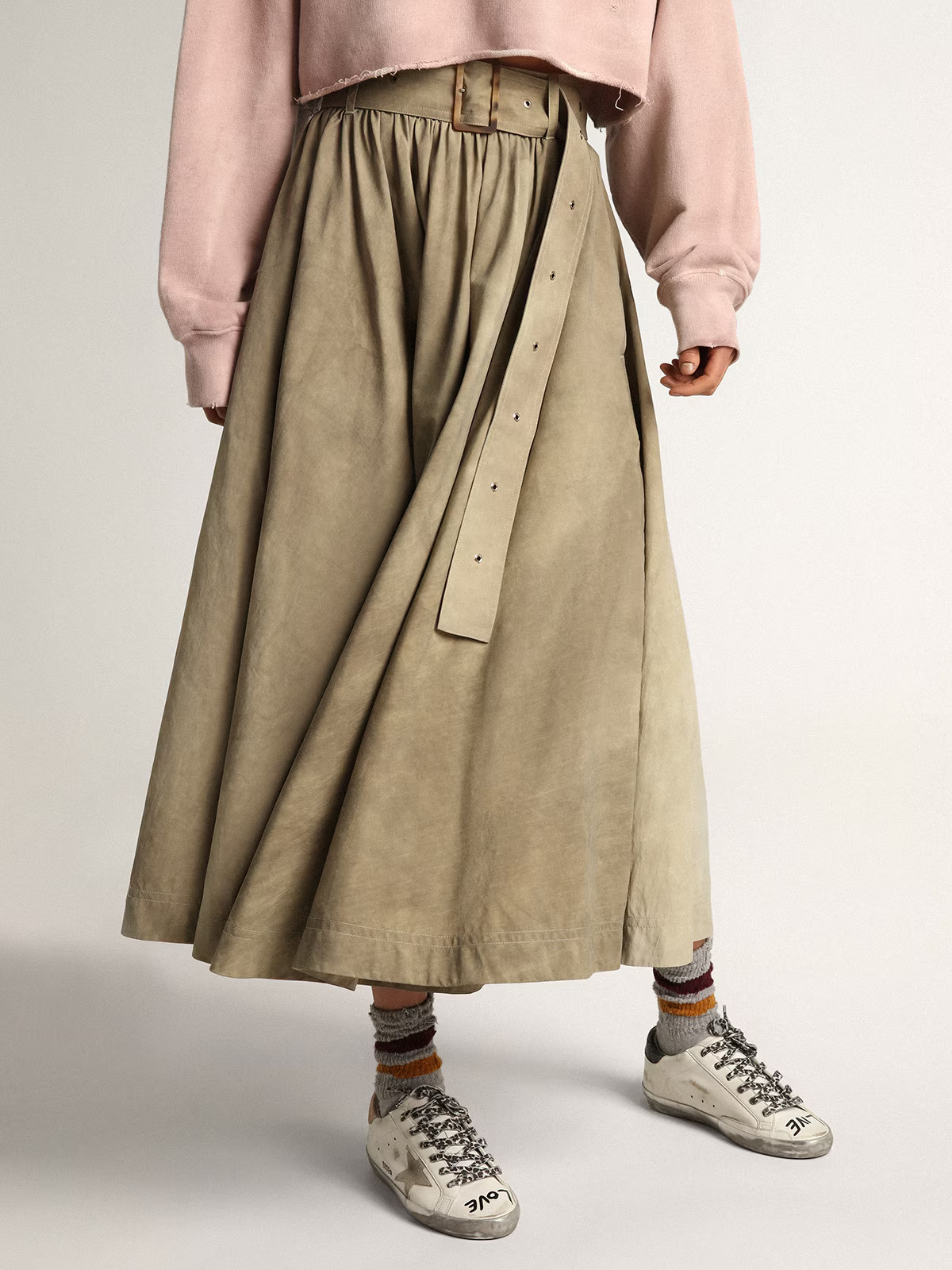 Tenis Golden Goose Super Star Leather Love Print Corduroy Heel Mujer