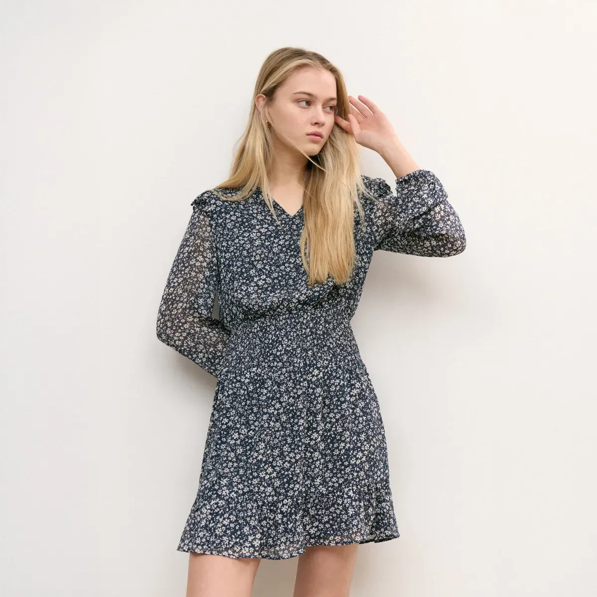 Mini Vestido Estampado Flor