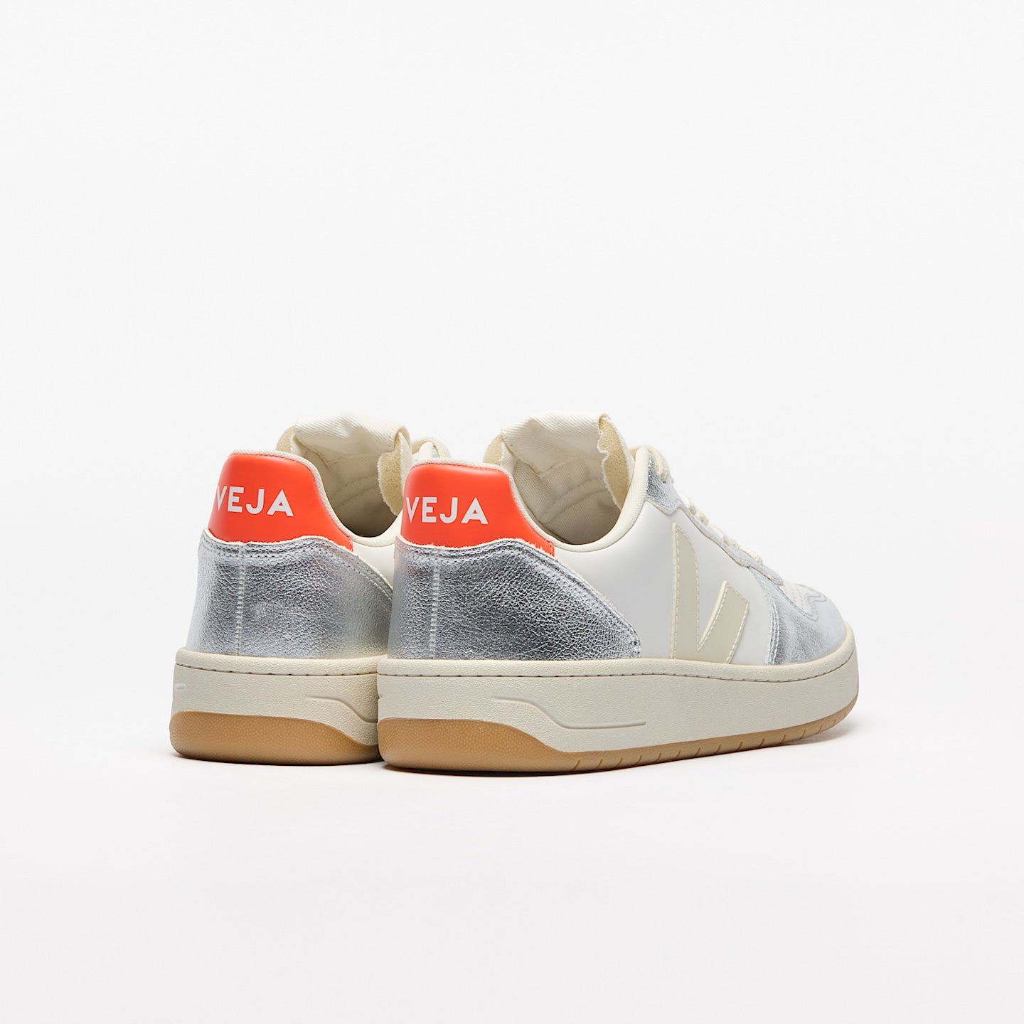 Tenis Veja De Mujer V-10 Leather White Pierre Silver