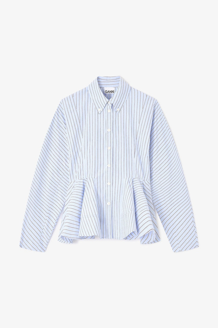Camisa Peplum Stripe Cottom GANNI CAMISAS Malva CO