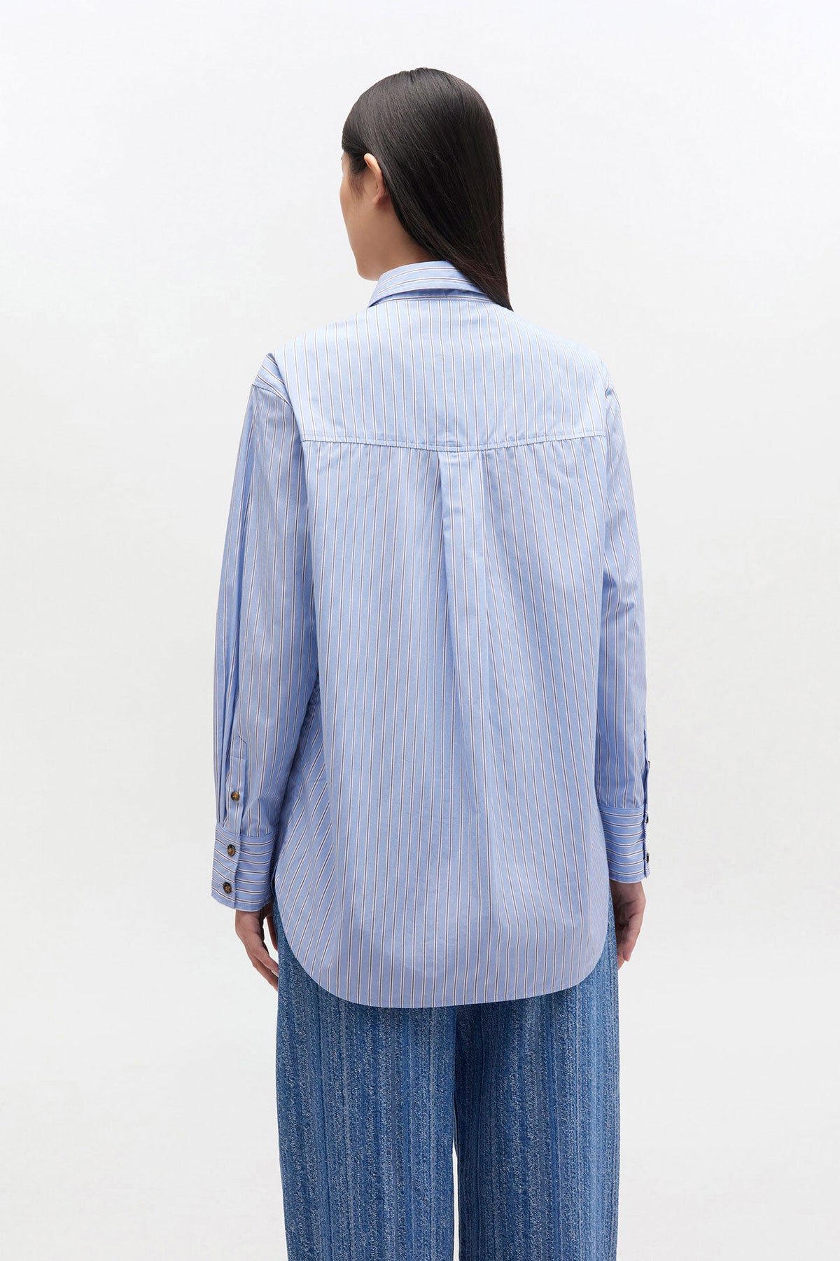 Camisa Oversized Stripe Cotton GANNI CAMISAS Malva CO