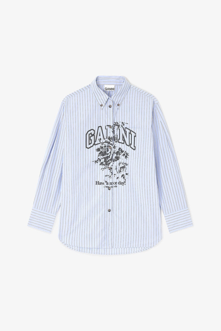 Camisa Oversized Stripe Cotton GANNI CAMISAS Malva CO