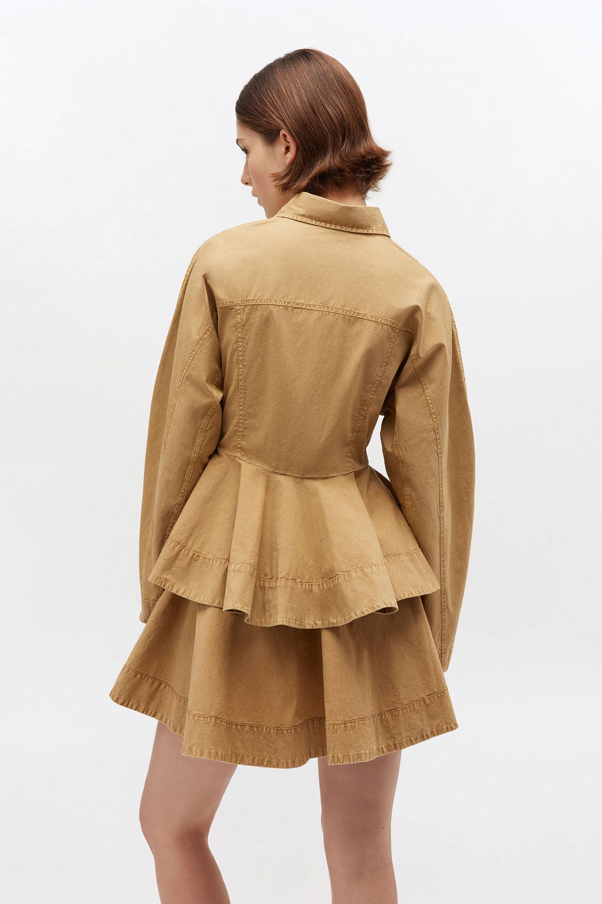 Camisa Peplum Washed Stretch Cotton GANNI CAMISAS Malva CO