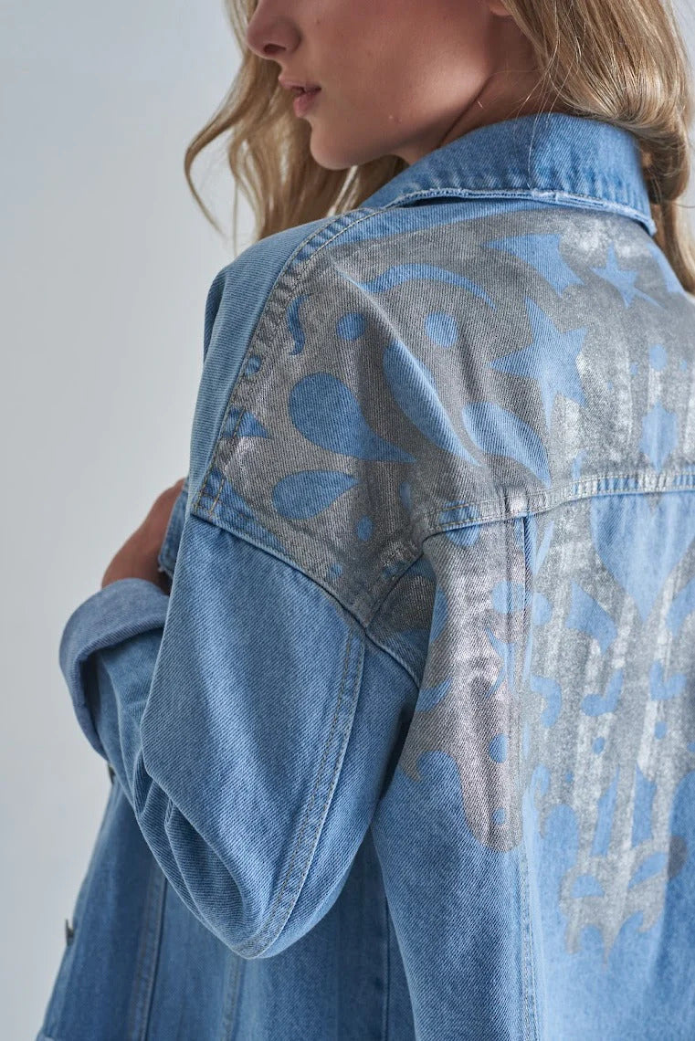 Chaqueta Estampado Plata