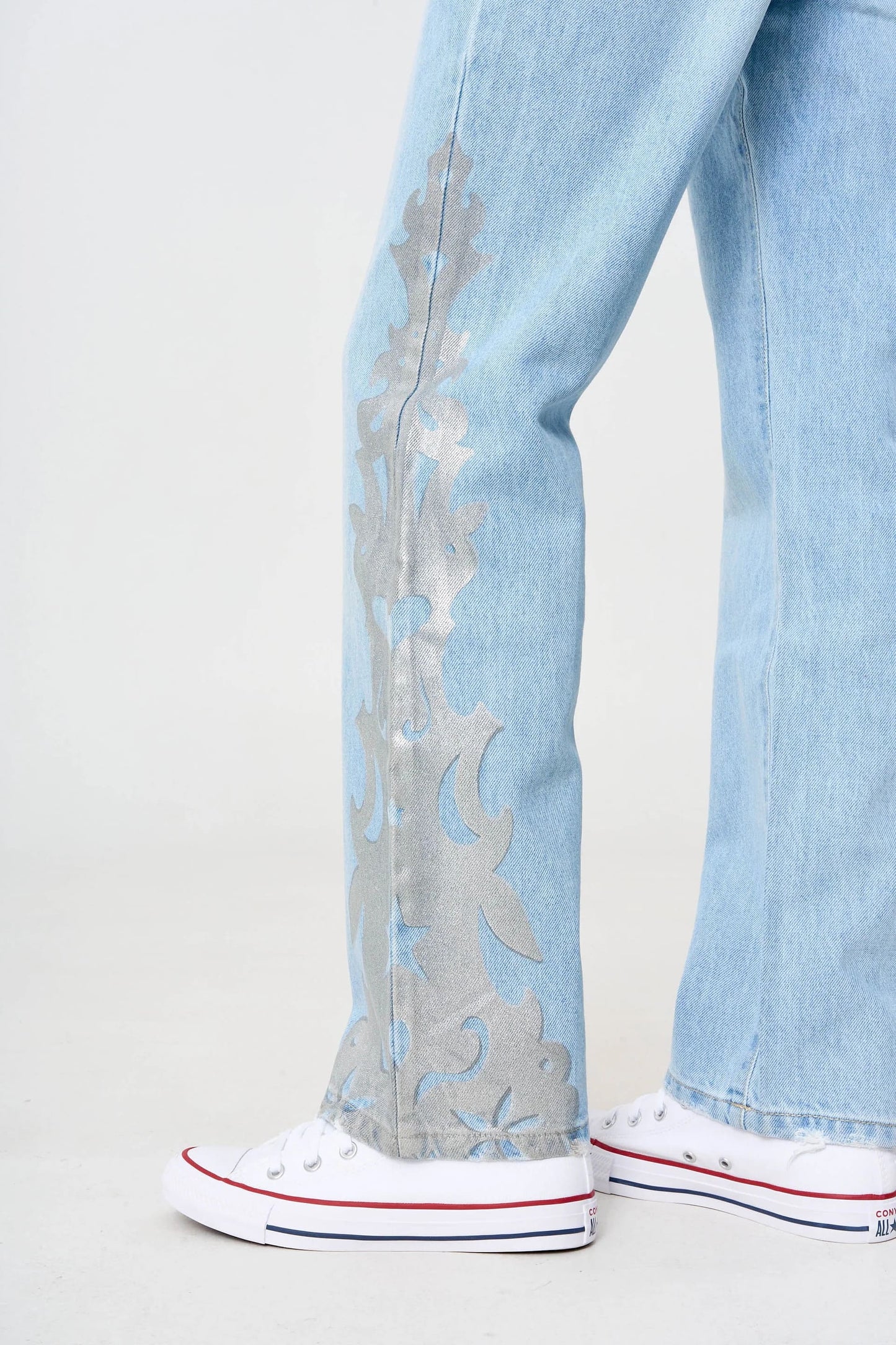 Pantalón Estampado Plata